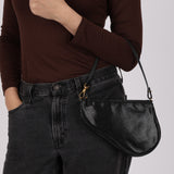 Rare Christian Dior 2001 Black Frogskin Saddle Pochette