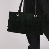 Loewe Anagram Shopper Tote Evergreen Suede