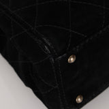 Rare Chanel 2000s Black Suede Turnlock Trapezoid Jumbo Flap