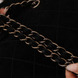 Rare Chanel 2000s Black Suede Turnlock Trapezoid Jumbo Flap