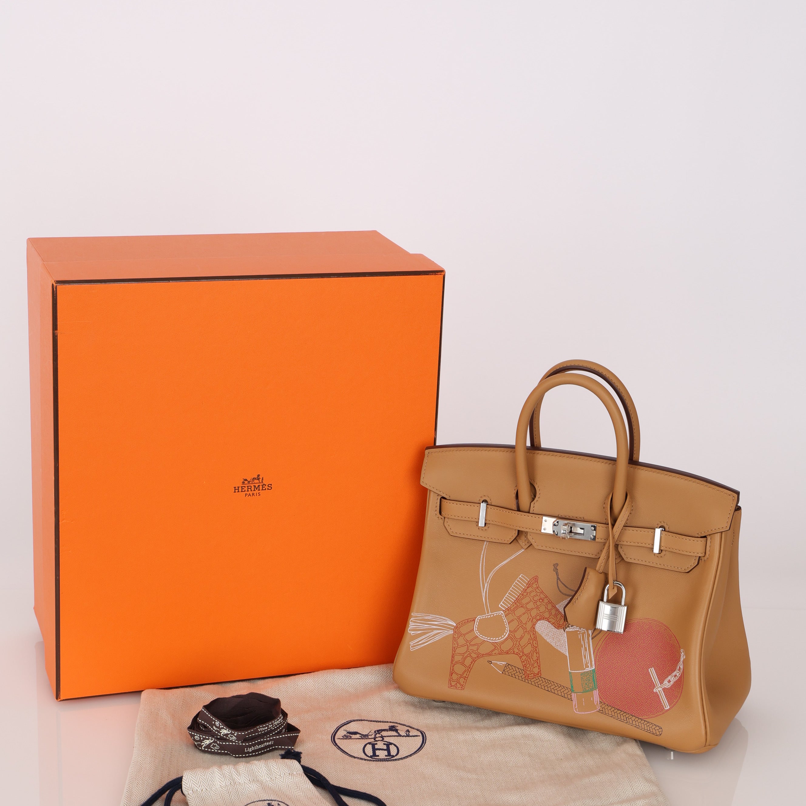 Limited Edition Hermès 2022 Biscuit Swift In and Out Birkin 25 PHW