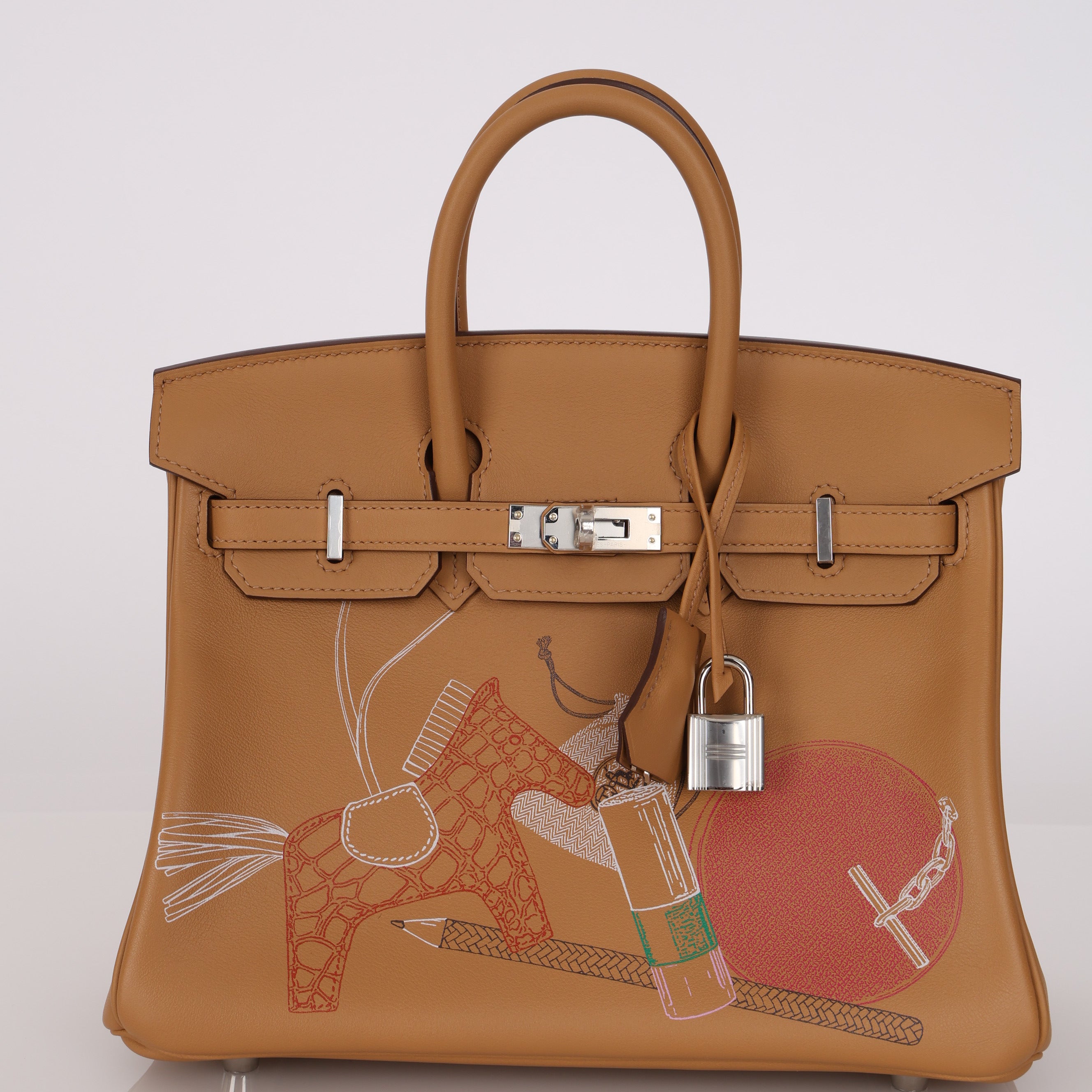 Limited Edition Hermès 2022 Biscuit Swift In and Out Birkin 25 PHW