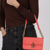 Louis Vuitton Sweet Coral Leather Bloom Wallet on Chain