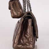 Ultra-Rare Chanel 2.55 Small Reissue Double Flap with Mini Flap Metallic Bronze Crinkled Calfskin 2009 DSHW