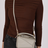 Loewe Mini Grey Puzzle with Braided Top Handle