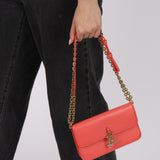 Louis Vuitton Sweet Coral Leather Bloom Wallet on Chain