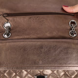 Ultra-Rare Chanel 2.55 Small Reissue Double Flap with Mini Flap Metallic Bronze Crinkled Calfskin 2009 DSHW