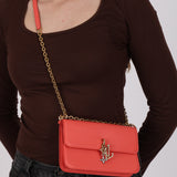 Louis Vuitton Sweet Coral Leather Bloom Wallet on Chain