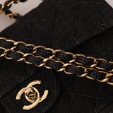 Ultra-Rare Chanel 1997 Black Denim Small Double Flap 24K GP