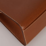 Hermès 1987 Gold Courchevel Kelly Sport 20 GHW