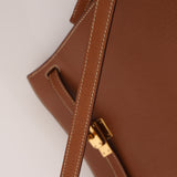 Hermès 1987 Gold Courchevel Kelly Sport 20 GHW