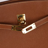Hermès 1987 Gold Courchevel Kelly Sport 20 GHW