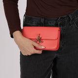 Louis Vuitton Sweet Coral Leather Bloom Wallet on Chain