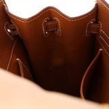 Hermès 1987 Gold Courchevel Kelly Sport 20 GHW