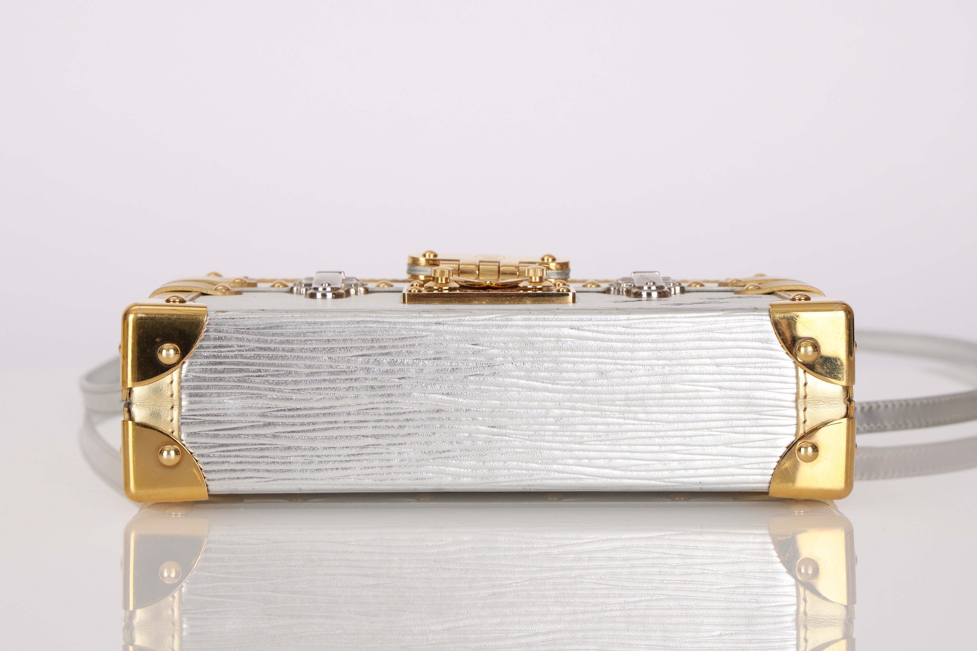 Louis Vuitton Metallic Silver Epi Petite Malle