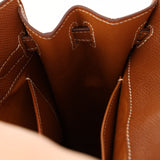 Hermès 1987 Gold Courchevel Kelly Sport 20 GHW