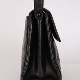 Chanel Turnlock Kelly Shoulder Bag Black Lambskin 1997 24K GP