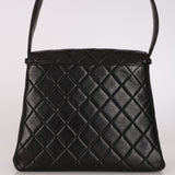 Chanel Turnlock Kelly Shoulder Bag Black Lambskin 1997 24K GP