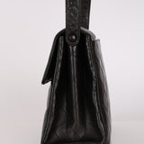 Chanel Turnlock Kelly Shoulder Bag Black Lambskin 1997 24K GP