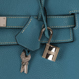 Hermès 2006 Bleu Jean Togo Kelly 32 Retourne PHW