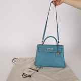 Hermès 2006 Bleu Jean Togo Kelly 32 Retourne PHW