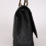 Chanel Turnlock Maxi Classic Single Flap Black Caviar 2010 GHW