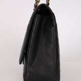 Chanel Turnlock Maxi Classic Single Flap Black Caviar 2010 GHW