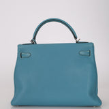 Hermès 2006 Bleu Jean Togo Kelly 32 Retourne PHW
