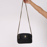 Chanel Turnlock Camera Bag Black Caviar 1994 24K GP