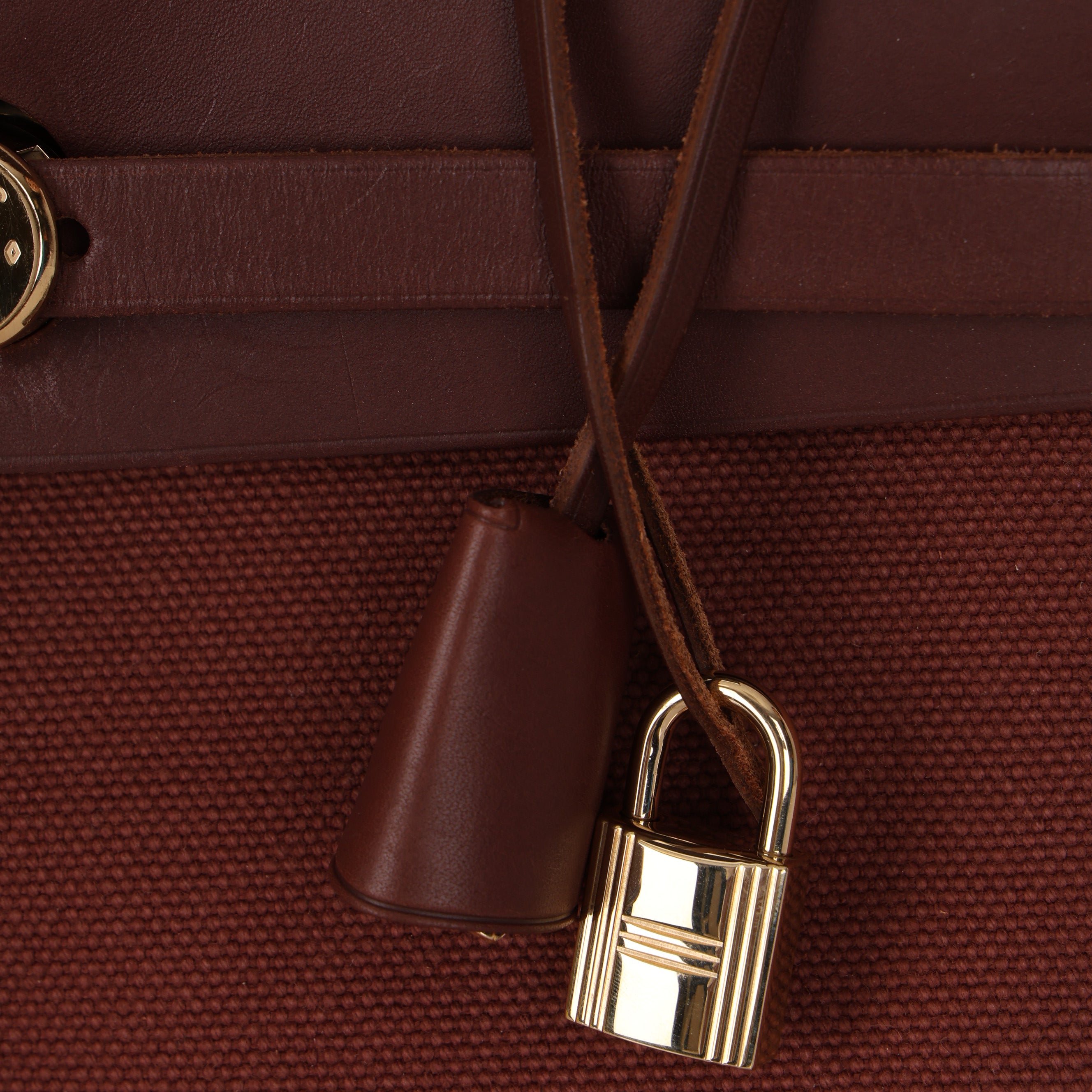 Hermès 2001 Rouge H Toile Officier and Vache Hunter Herbag 31 GHW