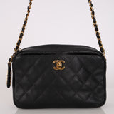 Chanel Turnlock Camera Bag Black Caviar 1994 24K GP