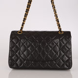 Chanel Medium Classic Double Flap Black Lambskin 1993 24K GP