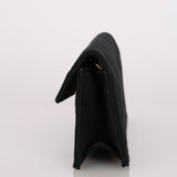 Chanel Turnlock Grosgrain Black Satin 1990s 24K GP