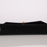 Chanel Turnlock Grosgrain Black Satin 1990s 24K GP