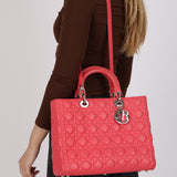 Dior Large Lady Coral Pink Satinated Calfskin 2012 SHW