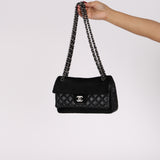Chanel Small Double Flap Black Crinkled Calfskin and Ponyhair 2005 DSHW