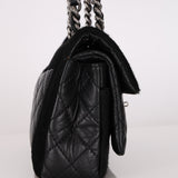 Chanel Small Double Flap Black Crinkled Calfskin and Ponyhair 2005 DSHW