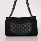 Chanel Small Double Flap Black Crinkled Calfskin and Ponyhair 2005 DSHW