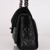 Chanel Small Double Flap Black Crinkled Calfskin and Ponyhair 2005 DSHW