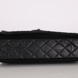 Chanel Small Double Flap Black Crinkled Calfskin and Ponyhair 2005 DSHW