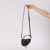 Dior 2022 Denim Micro Saddle Bag