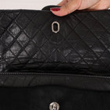 Chanel Small Double Flap Black Crinkled Calfskin and Ponyhair 2005 DSHW