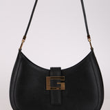 Gucci Black Leather Square G Shoulder Bag
