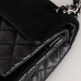 Chanel Small Double Flap Black Crinkled Calfskin and Ponyhair 2005 DSHW