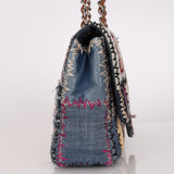 Limited Edition Chanel Jumbo Single Flap Mixed Media Patchwork 2011 SHW