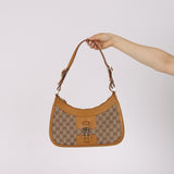Gucci Tan GG Canvas Shoulder Hobo Bag