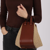 Loewe Raffia Leather-Trimmed Small Hammock