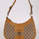 Gucci Tan GG Canvas Shoulder Hobo Bag