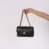 Chanel Small Single Flap Black Lambskin 1991 24K GP