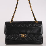 Chanel Small Single Flap Black Lambskin 1991 24K GP